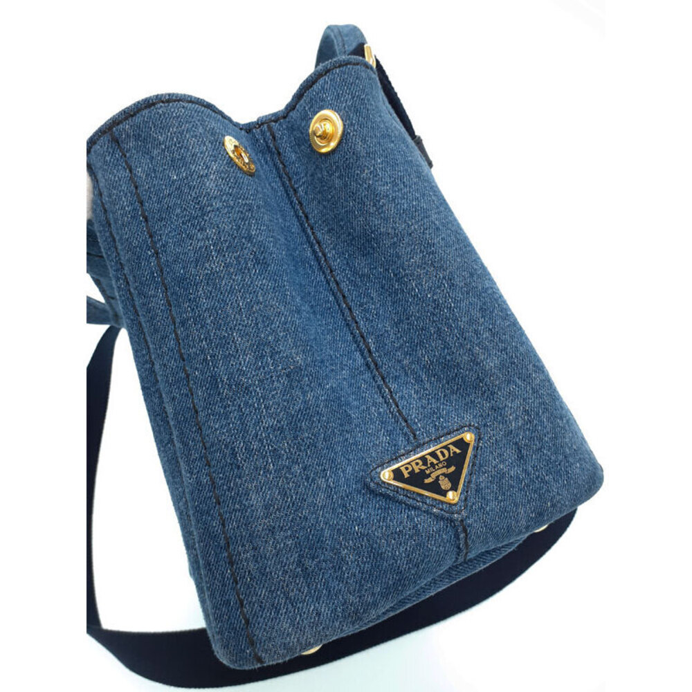 PRADA Canapa Denim Handbag Bag - Picture 6 of 9